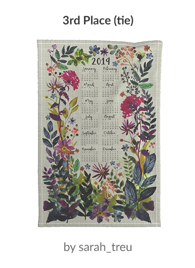 3rd place in the 2019 Tea Towel Calendar design challenge: sarah_treu