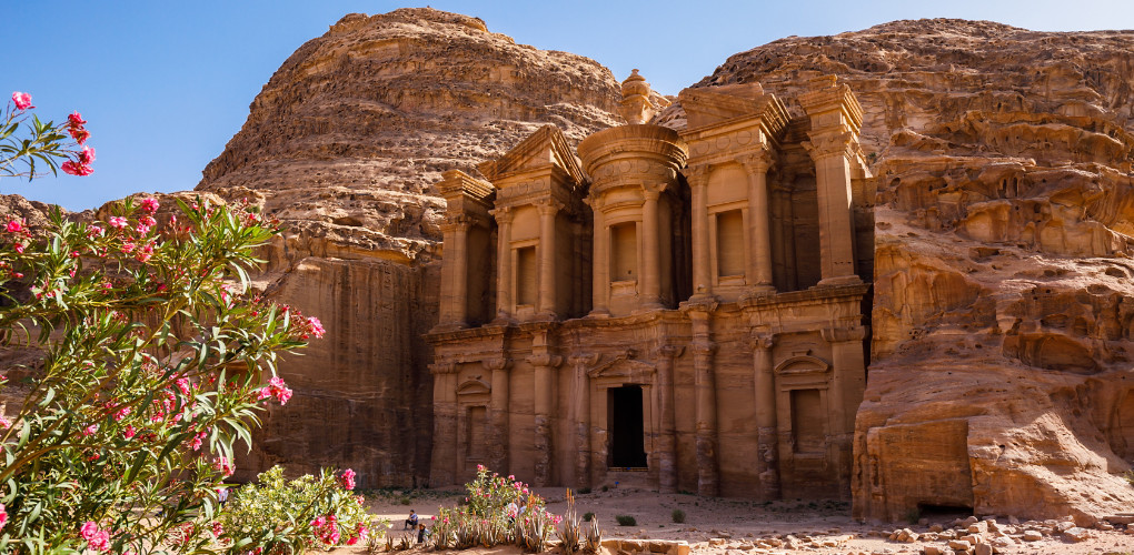 Ancient Ruins Raqmu Monastery Petra