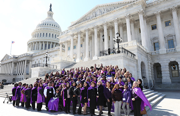 Lupus Foundation of America advocates on the steps of the US Capitol