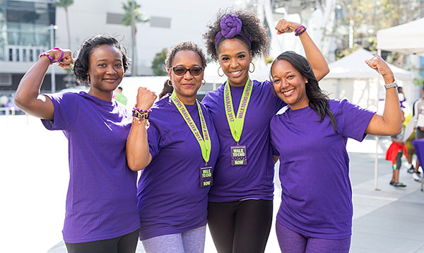 Jackie Brown (second from the left) and members of her walk team, The Sweetpeas