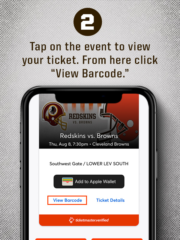 Step 2 - How To Access Your Tickets On The Browns Mobile App