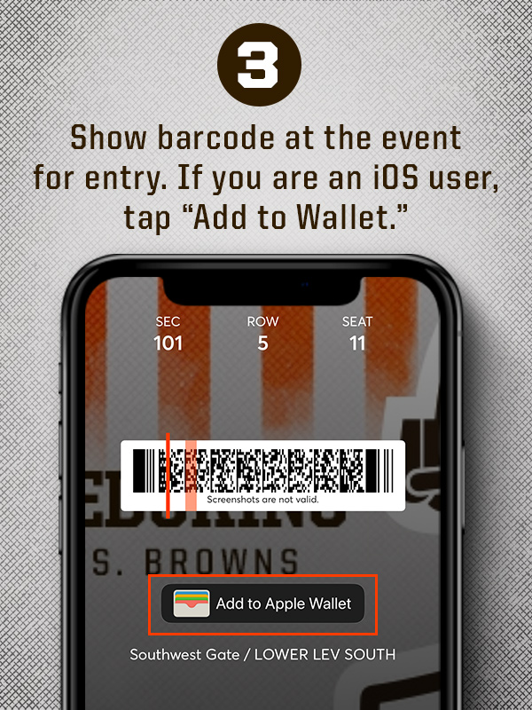 Step 3 - How To Access Your Tickets On The Browns Mobile App