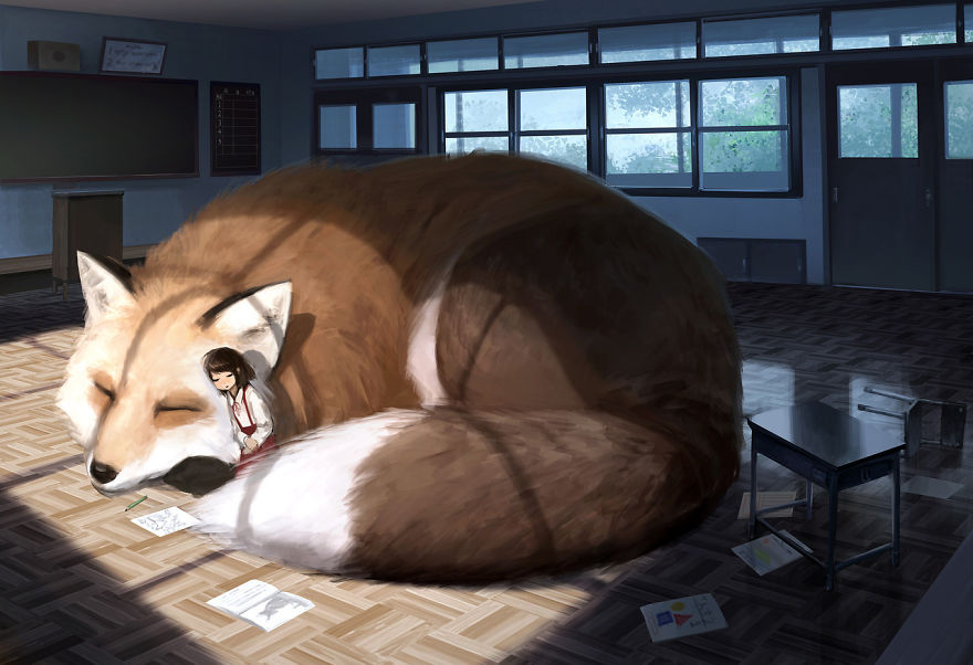 This Japanese Illustrator Gives Life To Giant Animals