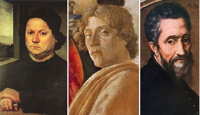 Andrea del Verrocchio, Sandro Botticelli, Michelangelo Buonarroti. 