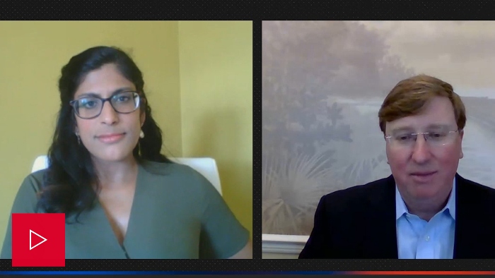Nightly video player of Renuka Rayasam interview with Mississippi Gov. Tate Reeves