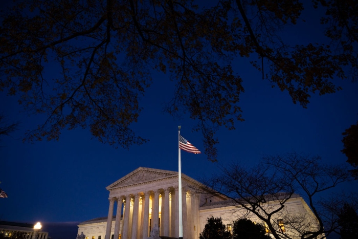 Nightly 12-10-21 photo 2 The Supreme Court at dusk.