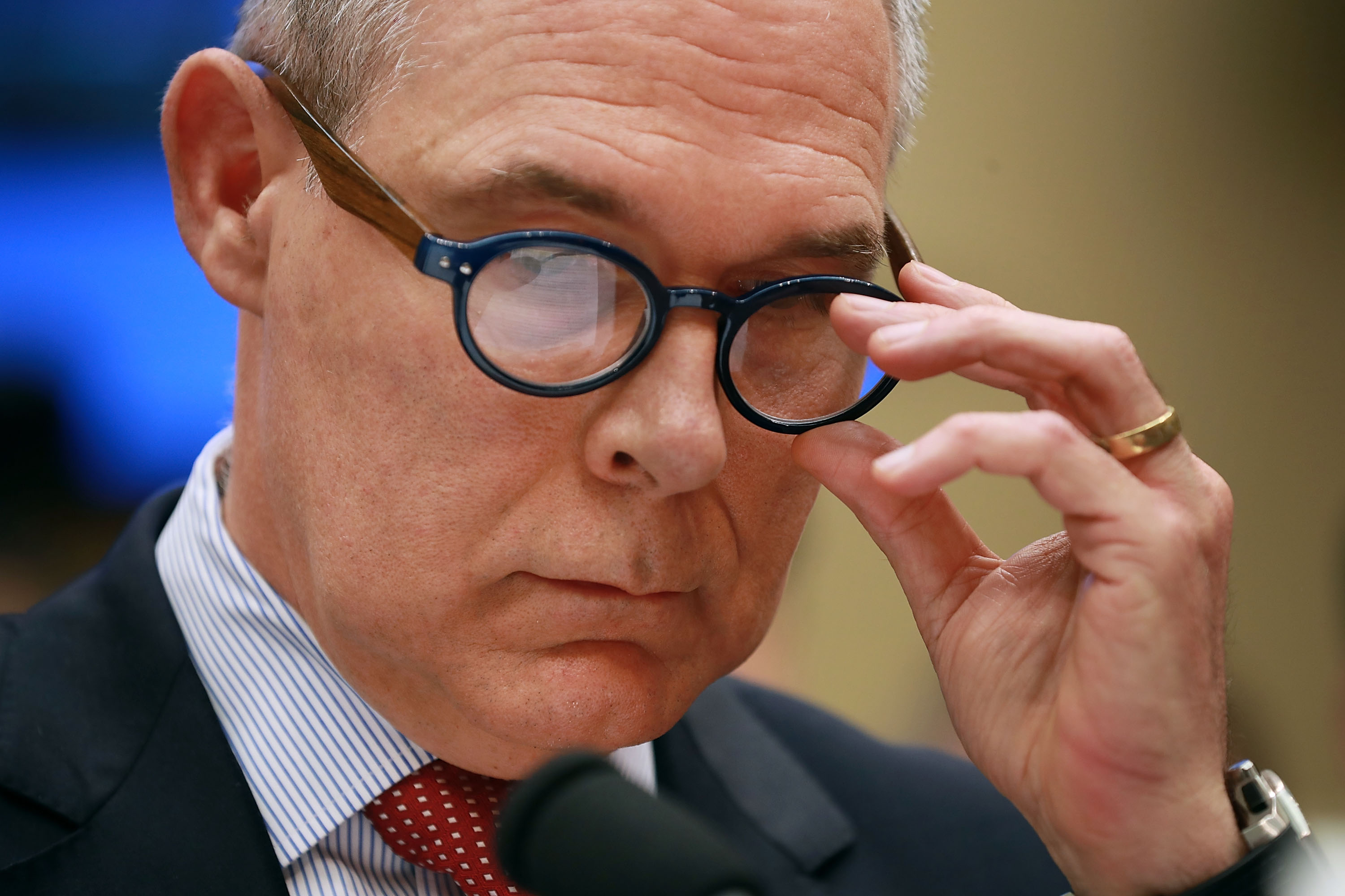 EPA Administrator Scott Pruitt testifies on his agency's budget in April 2018. 