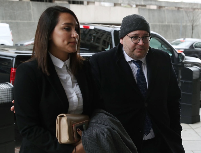 Nightly 9-28-21 photo 2 Former Washington Post reporter Jason Rezaian and his wife Yeganeh Salehi arrive at U.S. District Court for a hearing, on Jan. 8, 2018 in Washington, D.C.
