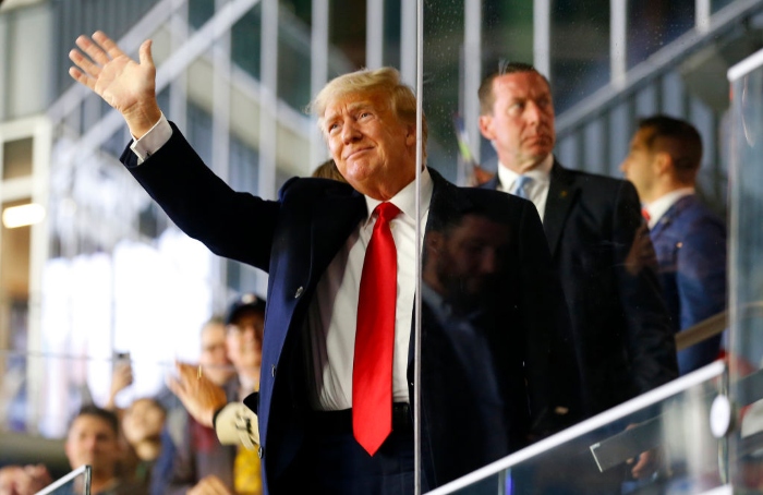 Nightly 1-14-22 Photo Former President Donald Trump waves prior to Game Four of the World Series in October in Atlanta.
