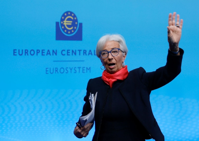 Nightly 12-23 photo 3 European Central Bank President Christine Lagarde leaves a press conference following the meeting of the Governing Council of the European Central Bank in Frankfurt am Main, Germany.