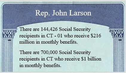 Example of the Social Security cards Rep. John Larson had made for all members of Congress