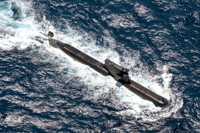 Nightly 9-17-21 photo 2 Royal Australian Navy submarine HMAS Rankin is seen during AUSINDEX 21, a biennial maritime exercise between the Royal Australian Navy and the Indian Navy in Darwin, Australia.