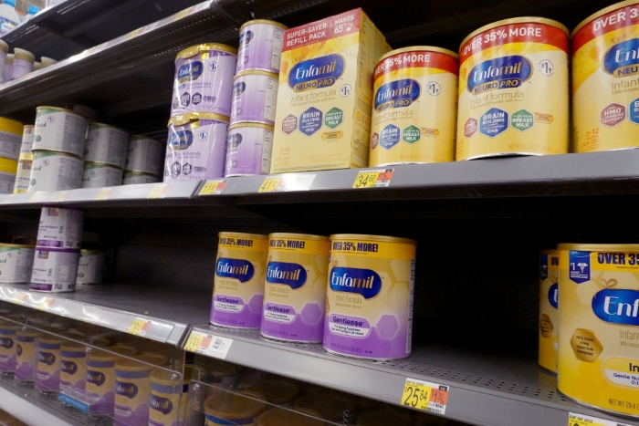Baby formula is offered for sale at a big box store in Chicago.