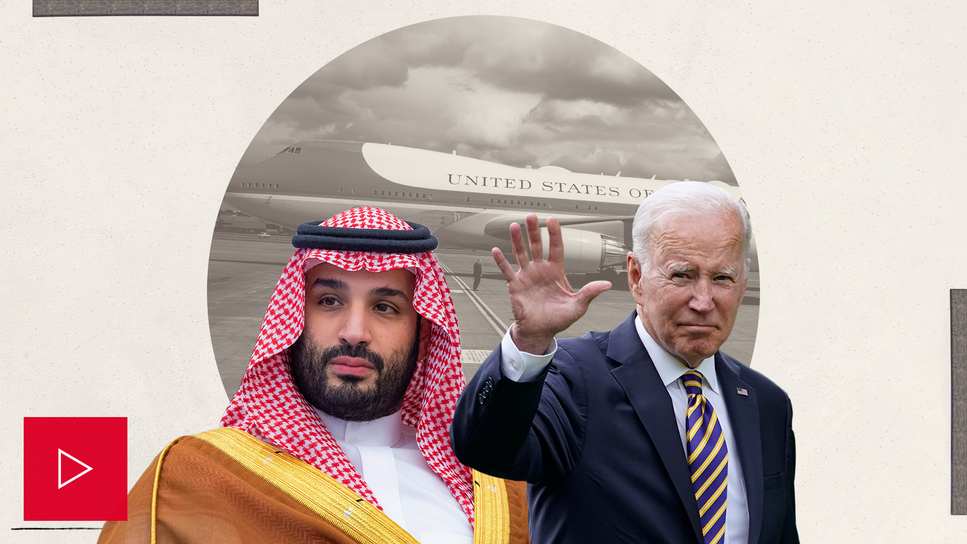 President Joe Biden and Saudi Crown Prince Mohammed bin Salman are seen in a collage.