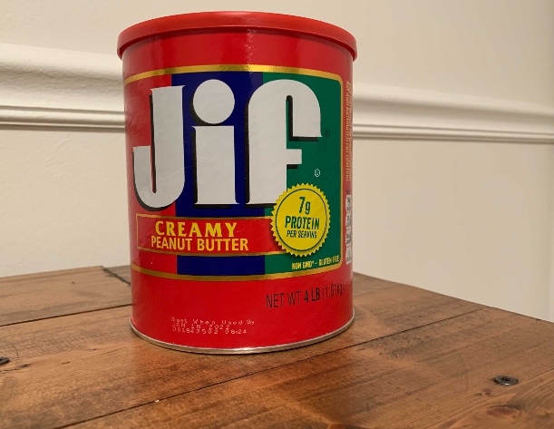 A 4 lb. container of peanut butter
