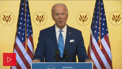 Nightly video player of President-elect Joe Biden's Thanksgiving address