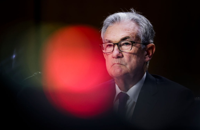 Nightly 11-12-21 photo Federal Reserve Chairman Jerome Powell testifies during a Senate Banking hearing at the Hart Senate Office Building in Washington.