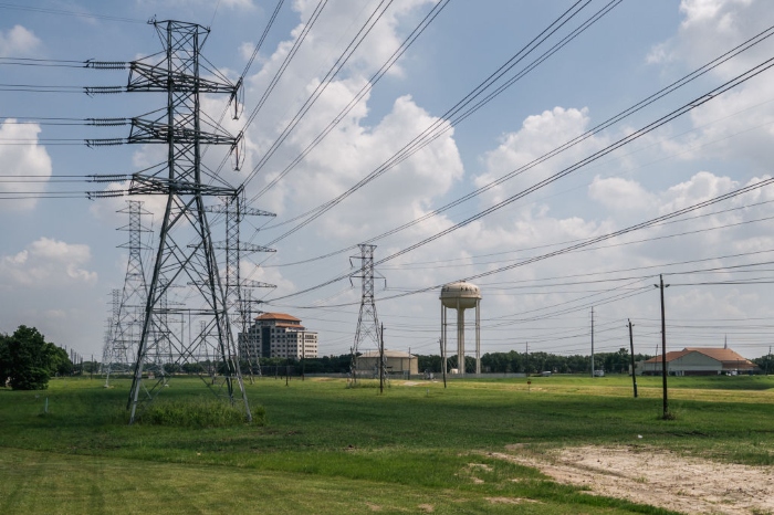 Power-lines are shown on June 15, 2021 in Houston.