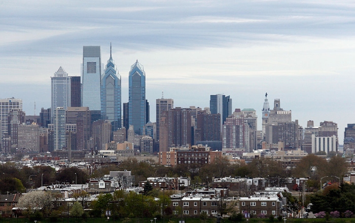 The Philadelphia city skyline.