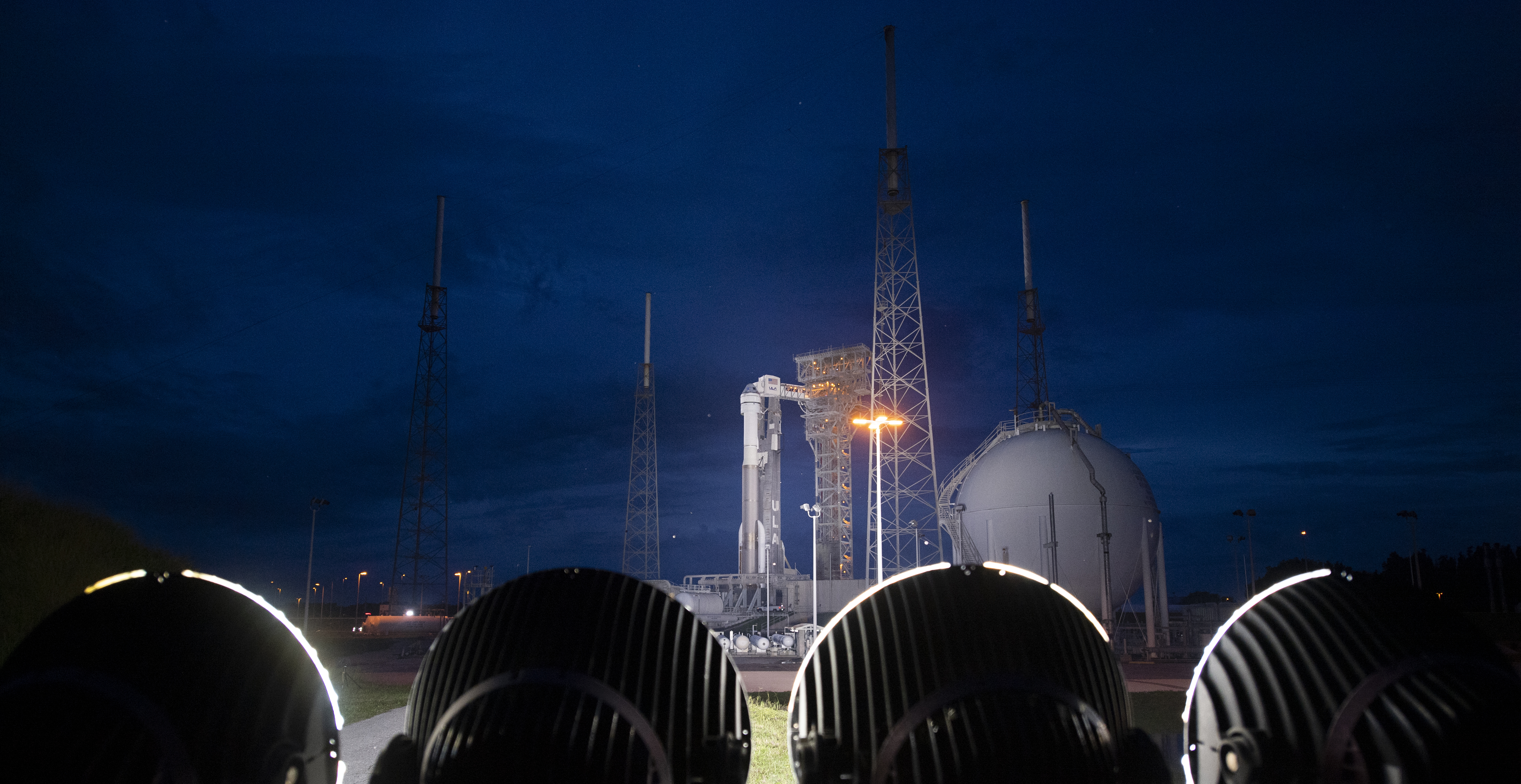 A photo of space launch preparations. 