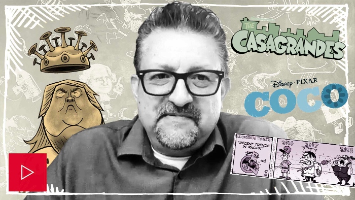 Nightly video player for Punchlines interview with Lalo Alcaraz and Matt Wuerker