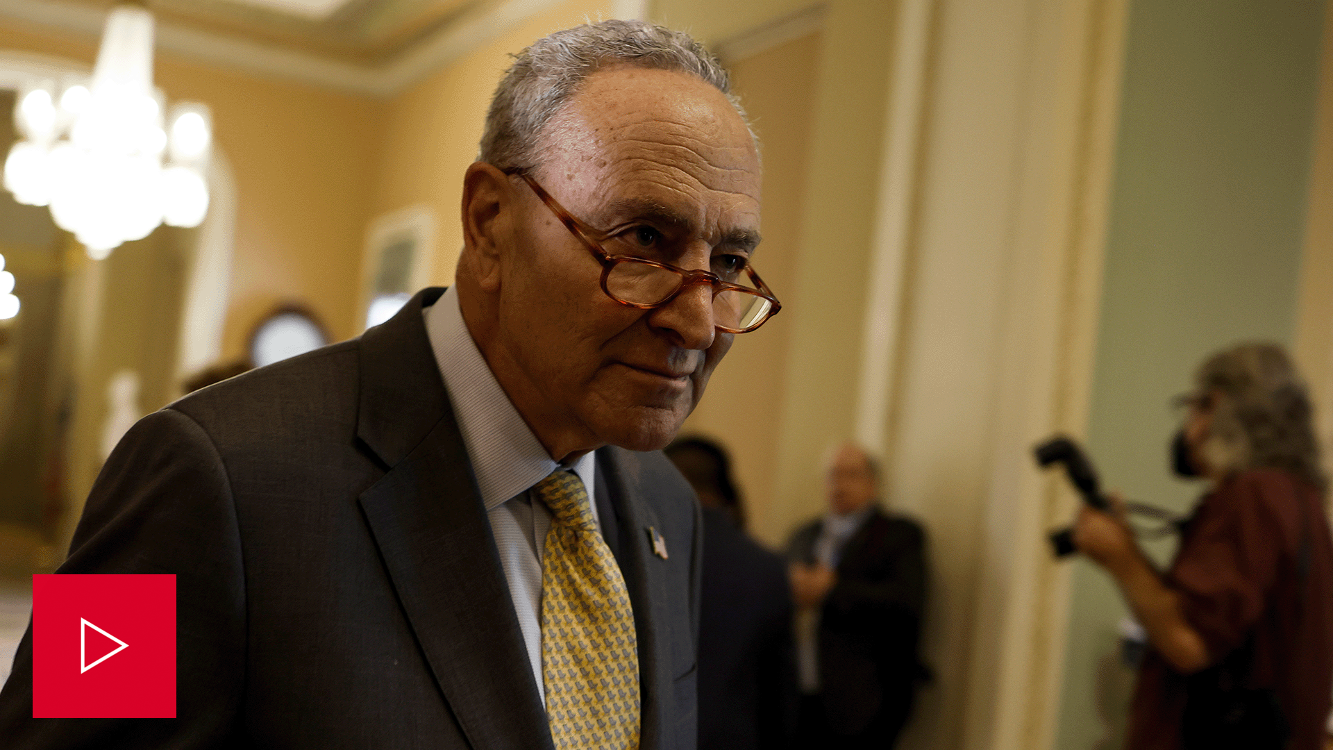 Nightly-Schumer-072022 A video of Chuck Schumer speaking to reporters.