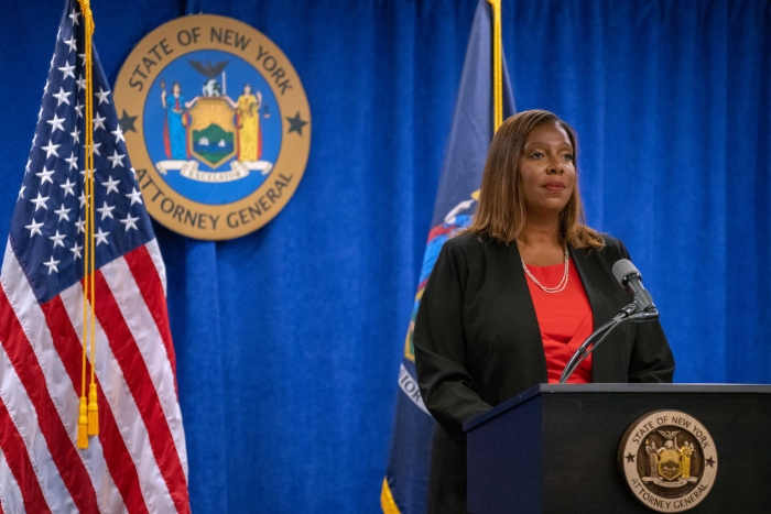 Nightly 12-9-21 photo 2 New York Attorney General Letitia James presents the findings of an independent investigation into then-New York Gov. Andrew Cuomo in August in New York City.