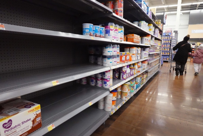 Baby formula is offered for sale at a big box store in Chicago.