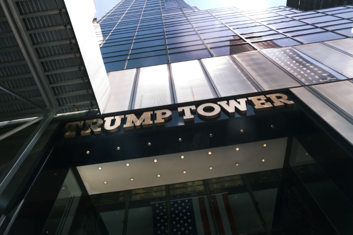 Trump Tower, home to the Trump Organization, stands along Fifth Avenue in New York City.