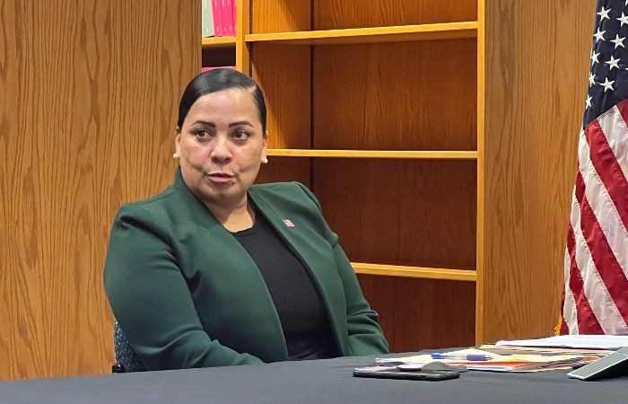 20220113_Rachael_Rollins_LisaKashinsky_700.jpg Rachael Rollins, U.S. Attorney for the District of Massachusetts, appears at a media roundtable.