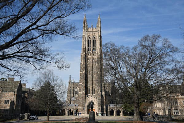 The chapel at Duke University. The Education Department is investigating a Middle East studies program that the university runs jointly with the University of North Carolina at Chapel Hill.