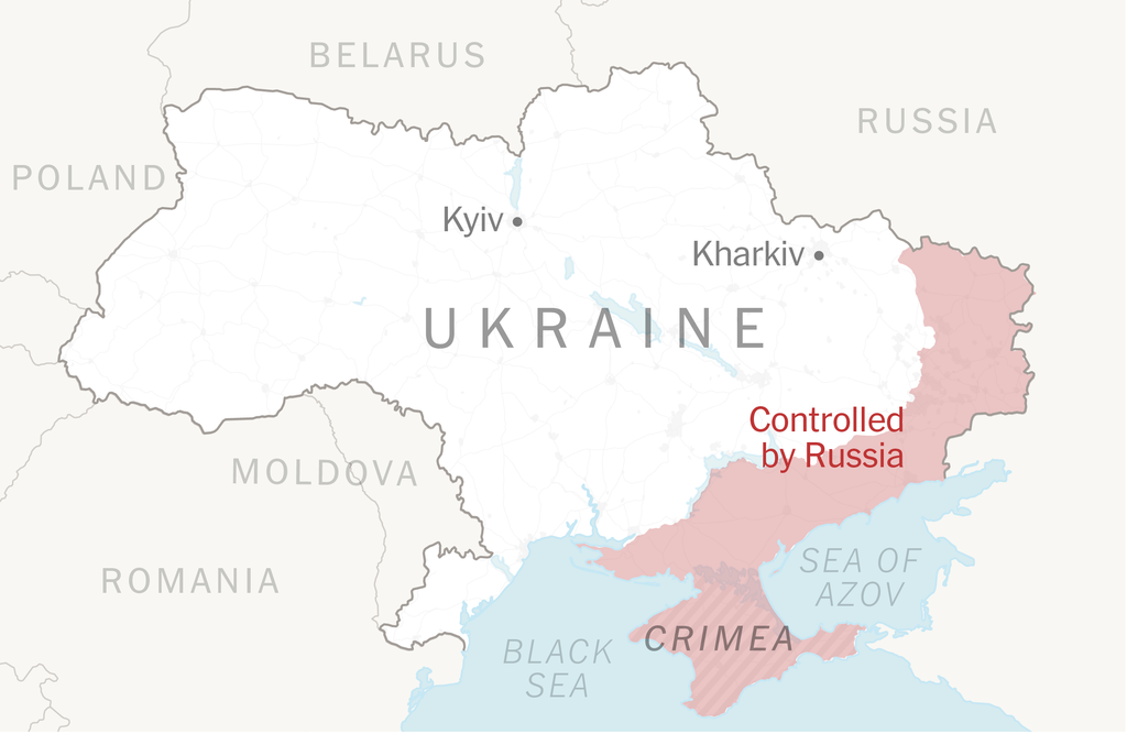 A map of Ukraine shows Russian-controlled areas as of Dec. 11.