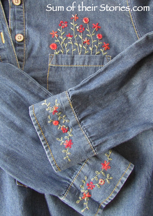 embroidered shirt refashion