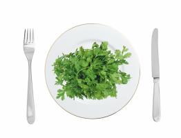 Parsley on a plate