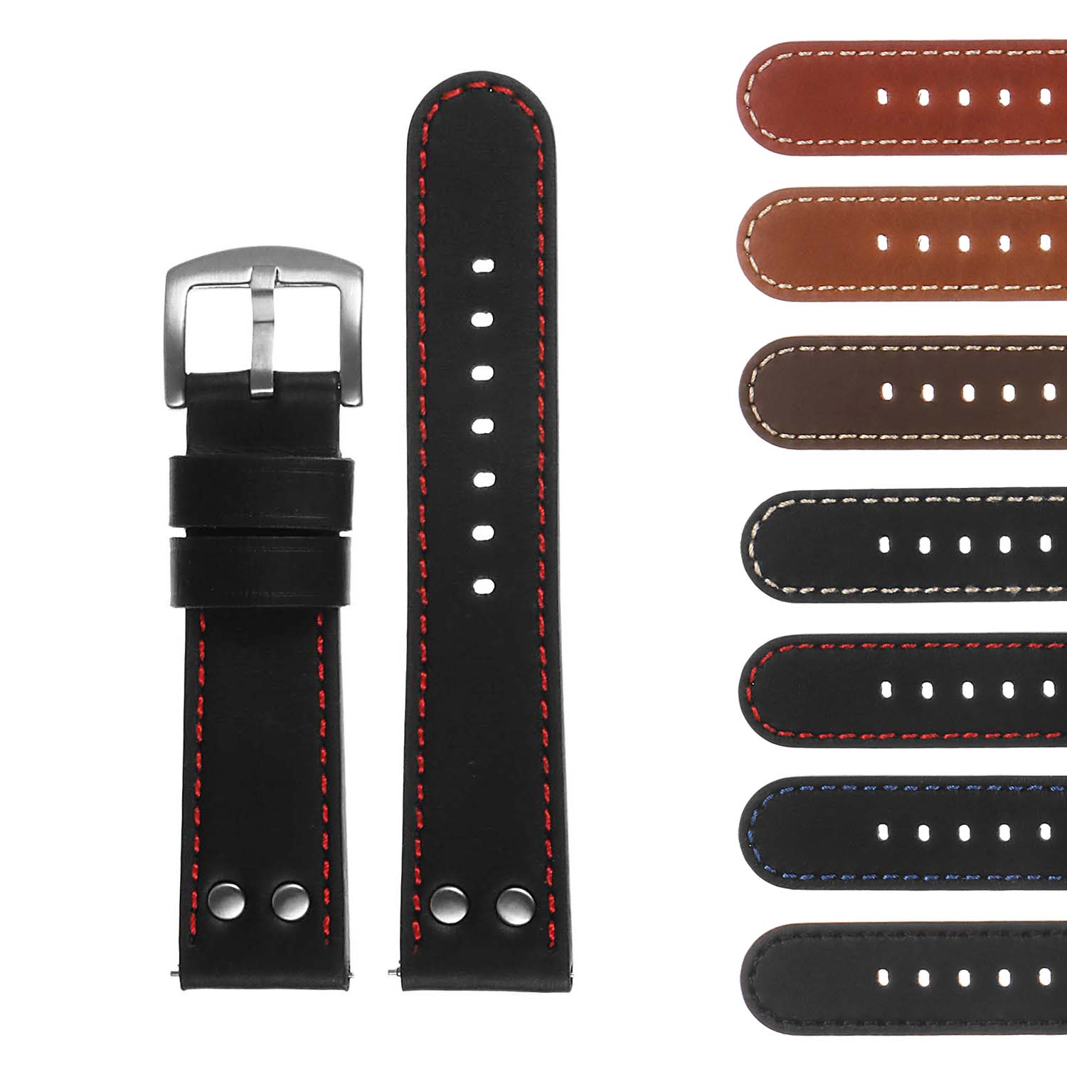 DASSARI Pilot Leather Watch Band w/ Rivets