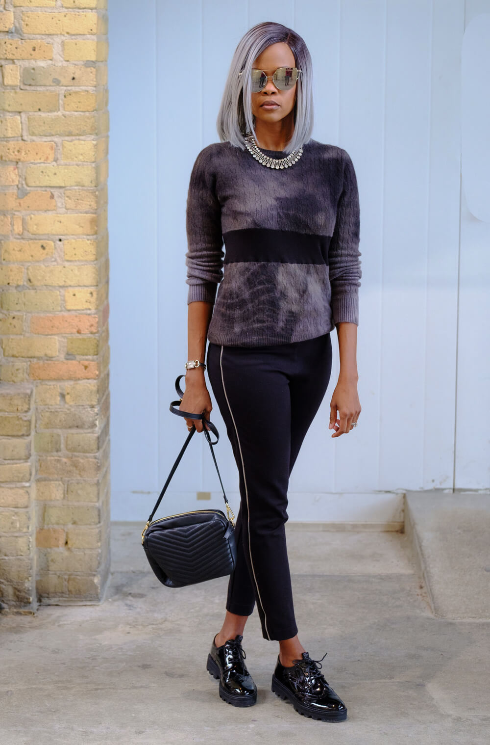 Cashmere sweater, Canadian fashion Blogger, Winnipeg Fashion Blogger, Tie Dye trend, How to style an all black outfit, Tie-Dye