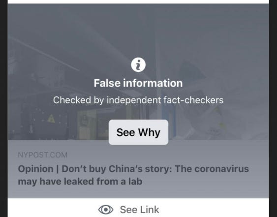 A screenshot of the Facebook censorship A screenshot of the Facebook censorship