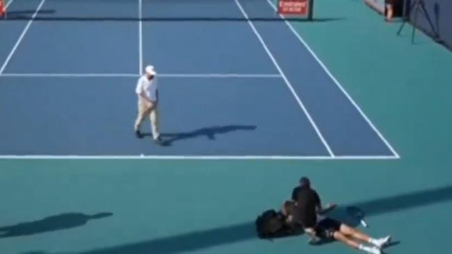 Cazaux fainted during his Miami Open qualifying match. Cazaux fainted during his Miami Open qualifying match.