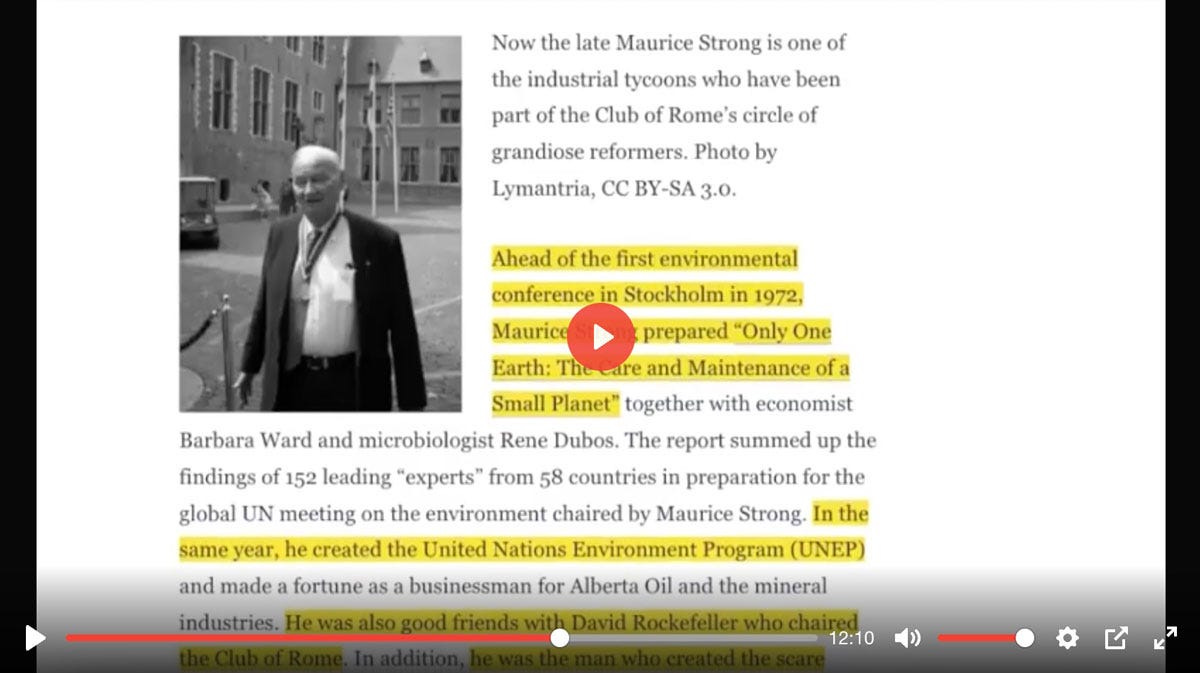 Maurice Strong and the Depopulation Agenda Maurice Strong and the Depopulation Agenda