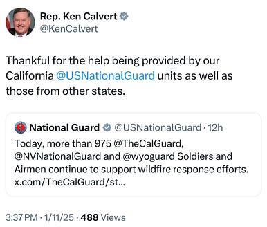 Ken Calvert thank people from other states helping California, but left to kiss the ring at Mar-a-Lago Ken Calvert thank people from other states helping California, but left to kiss the ring at Mar-a-Lago