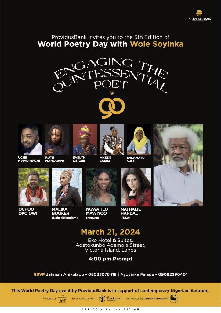 Lasisi, Osagie, Owi, Mahogany, Booker to slam at World Poetry Day 2024 Wpd Press Advert