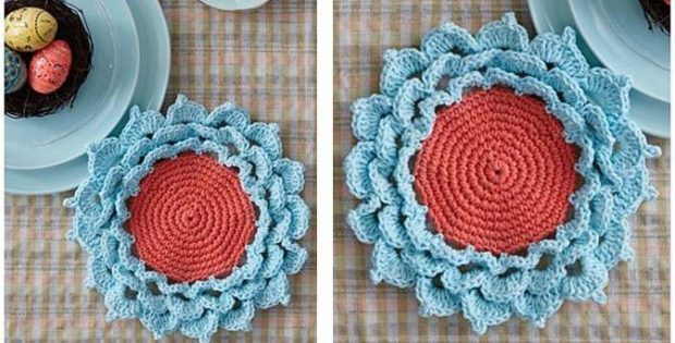 spring flower crocheted coaster | the crochet space