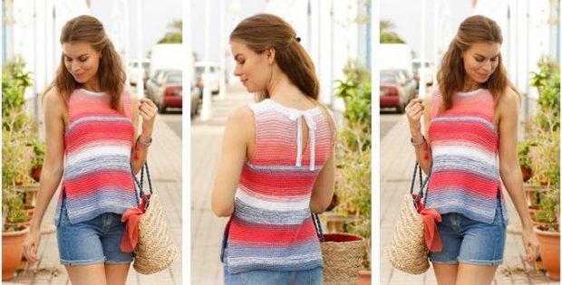 carefree Malibu knitted stripy top | the knitting space