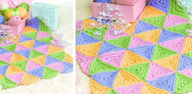 Image result for sheppard pram cover or cot blanket in triangles knit pattern