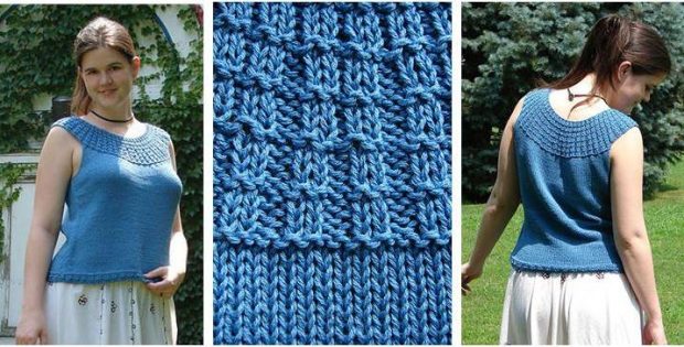 broken rib knitted tank top | the knitting space