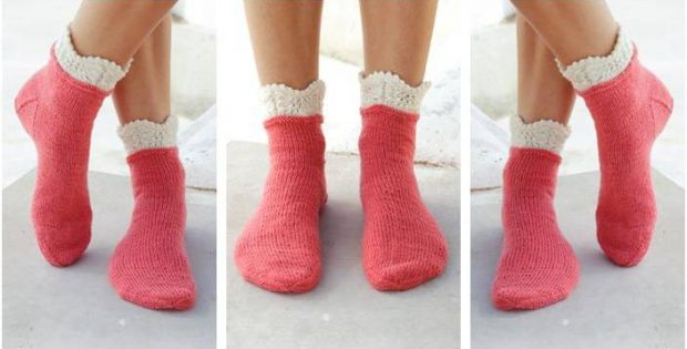 frosted top knitted wave socks | the knitting space