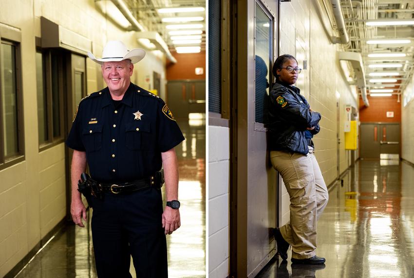 From left: Smith County Chief Deputy Jimmy Jackson and detention officer Justtice Taylor.
