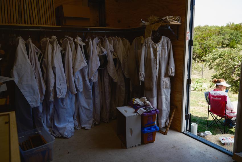 Molly Keck, an entomologist with the Texas A&M Agrilife Extension in Bexar county teaches a ‘Bee Keeping 101’ class at her home in Boerne on Friday, May 10, 2024