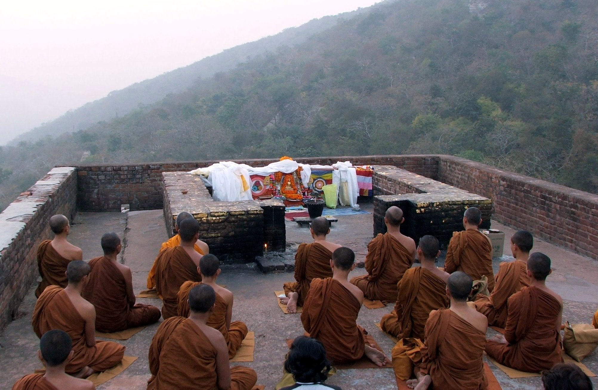 Meditating Monks