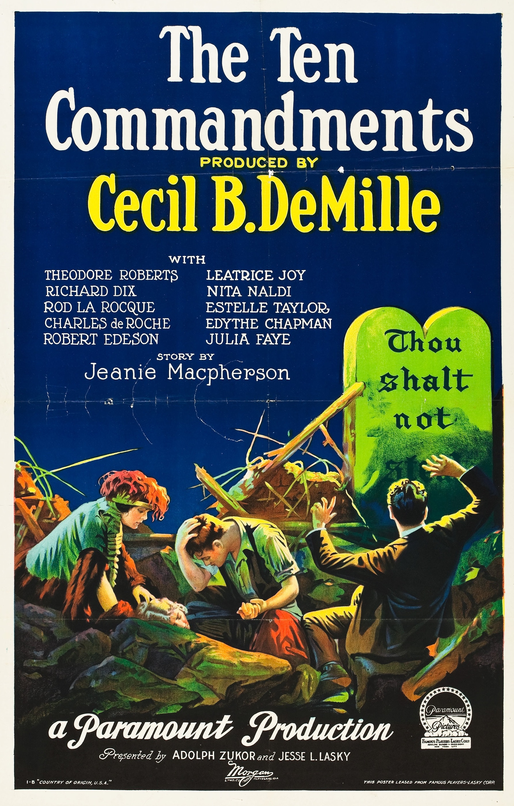 Image result for cecil b demille's 1923 movie the ten commandments